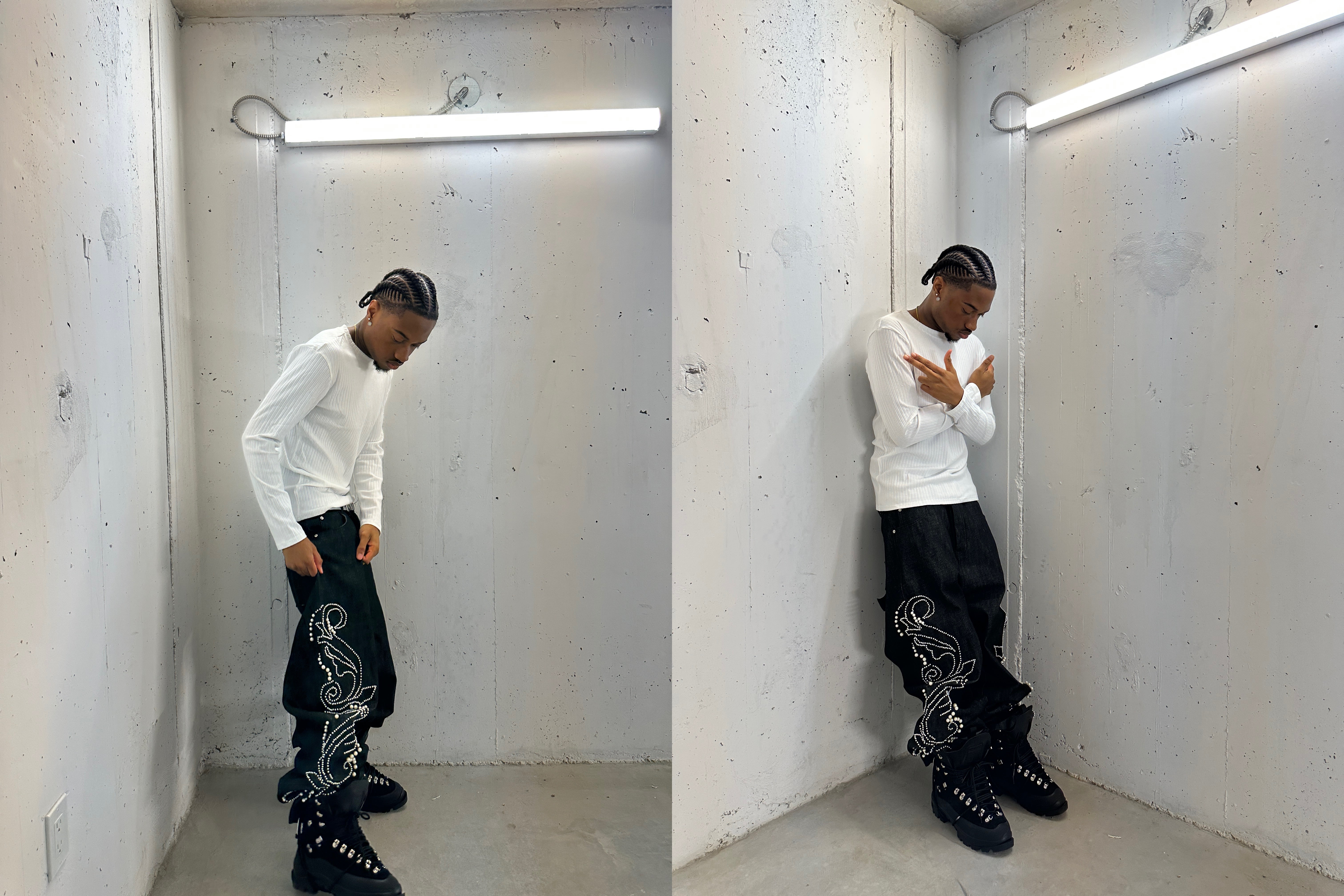 CAPONEORG PEARL RAW DENIM [BLACK]