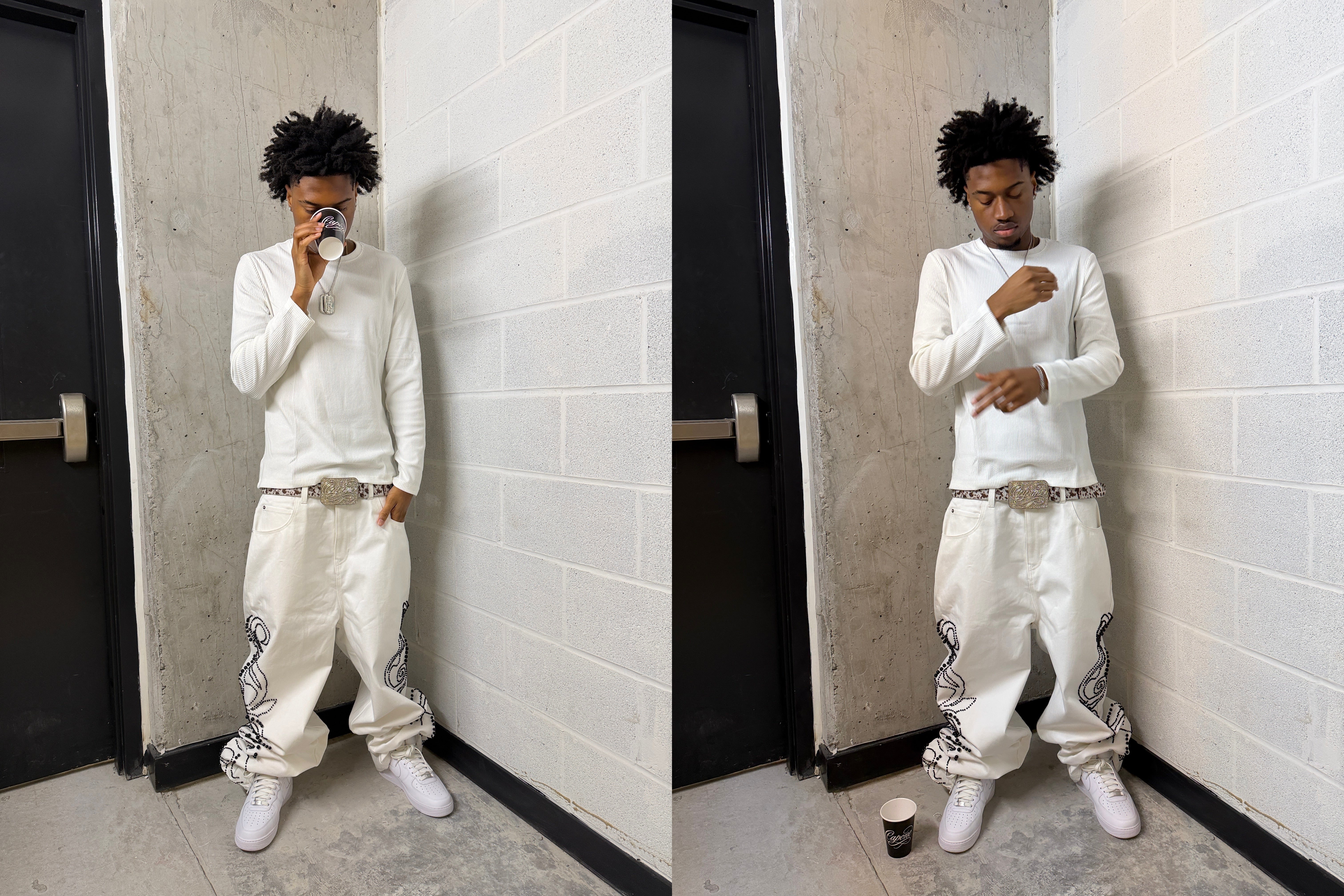 CAPONEORG PEARL RAW DENIM [WHITE]