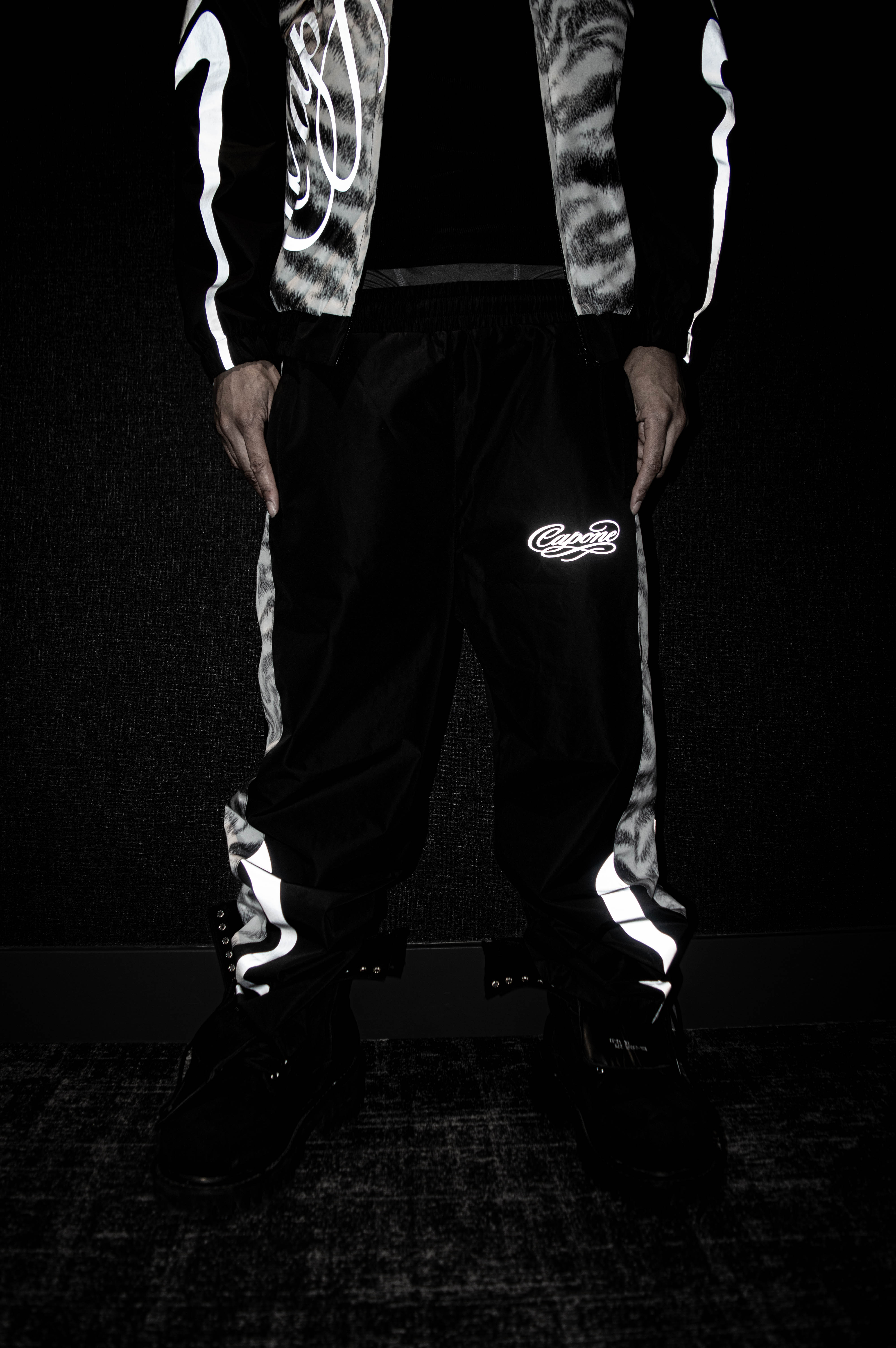 CAPONEORG ATR TIGER TRACK PANTS [BLACK]